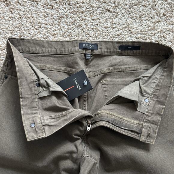 Proof Rover Pants Men’s Size 33x30 Brown Slim Huckberry Stretch Canvas Gusseted - Picture 3 of 8